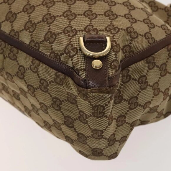 GUCCI GG Canvas Abbey Tote Bag 2Set Beige Gold Auth BA2173 - Picture 11 of 16